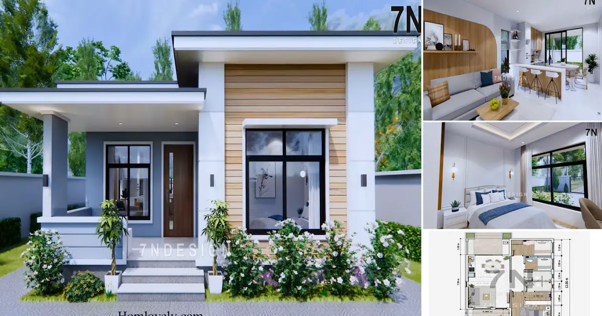 7.5 x 12 Meter Pretty Small House Design Plan ~ Homlovely.com