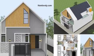 8 x 12 m Mezzanine House Design with 4 Bedrooms ~ Homlovely.com