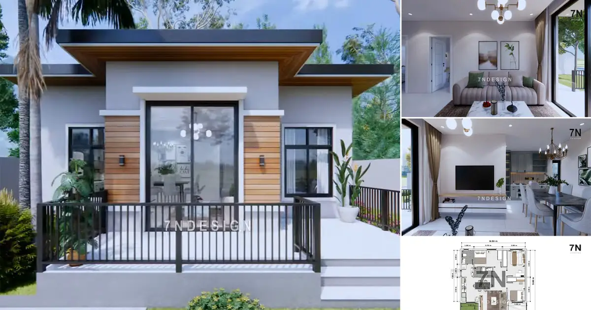 8.5 x 9 Meter House Design with 3 Bedrooms ~ Homlovely.com