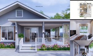 Lovely 9 x 9 M House Design with 3 BEDROOMS ~ Homlovely.com
