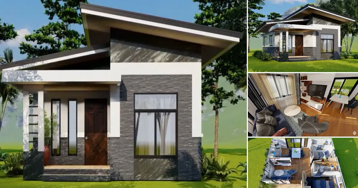 Modern Small House Design With 2 Bedroom (8.5 x 6.5 M) ~ Homlovely.com