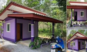 Pretty Simple Tiny House Design in Purple Tone ~ Homlovely.com