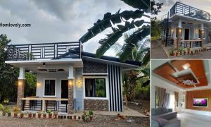 Simple Blue House Design with Roof Deck ~ Homlovely.com