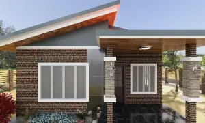 Small Modern House with Bricks Expose