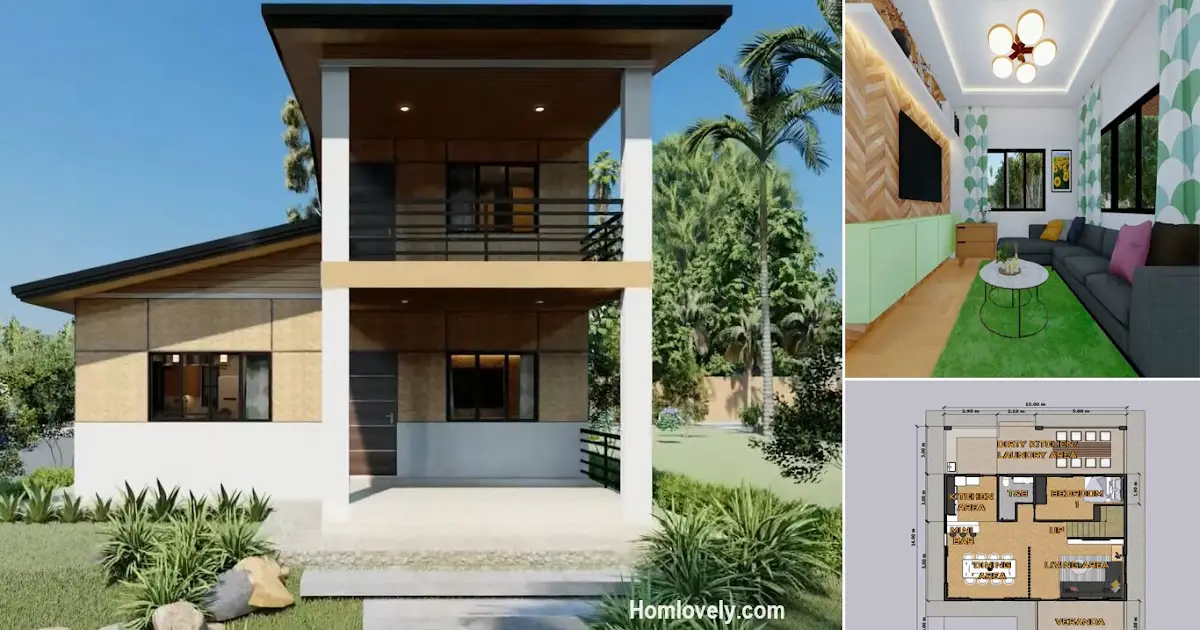 10m x 14 m Amakan House Design with 3 Bedrooms ~ Homlovely.com