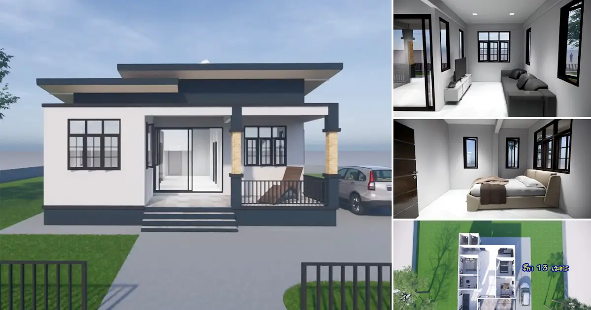 117 sqm Simple House Design with 3 Bedrooms ~ Homlovely.com