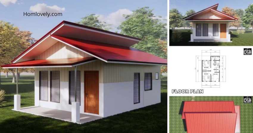 180K PHP Low-budget House Design (Half Concrete & Metal Cladding Wall ...