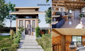 3.5 x 6.5 m (22.75 sqm) Cozy Half Amakan House Design with Loft ~ Homlovely.com
