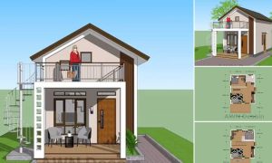 4.5 M x 9 M Two Storey Small House and Details Plan ~ Homlovely.com