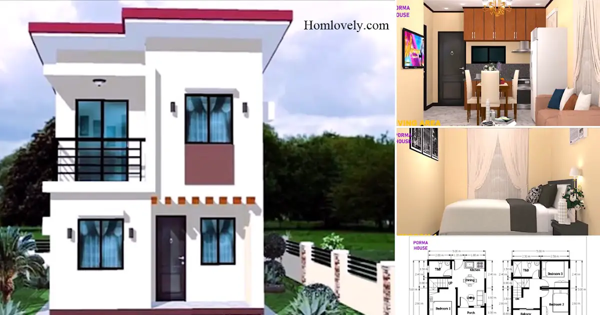 5 x 5 M Two Storey Small House Design and Plan ~ Homlovely.com
