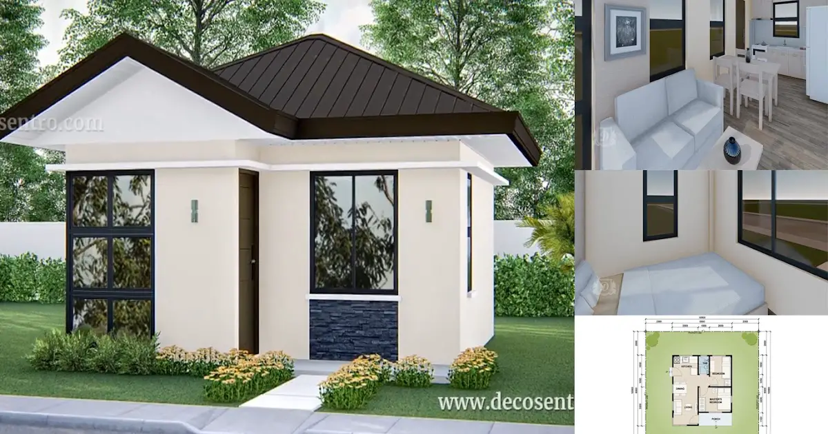 5 x 5.8 meters Small House Design with 2 Bedrooms ~ Homlovely.com
