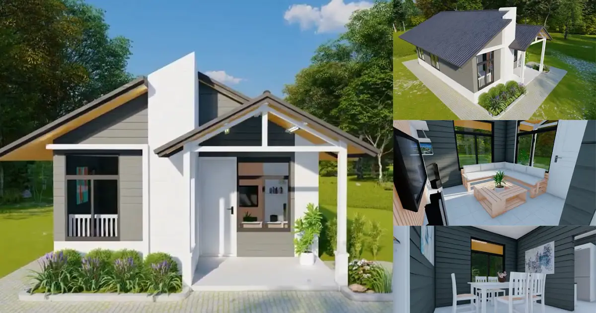 50 sqm Small House Design with 2 Bedrooms ~ Homlovely.com