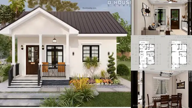 63 SQM House Design with 2 BEDROOMS ( House Plan) ~ Homlovely.com