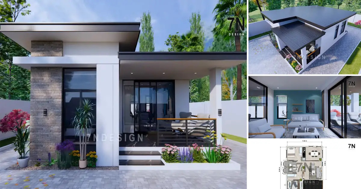 7 x 9 Meters Modern Small House (2 Bedrooms) ~ Homlovely.com