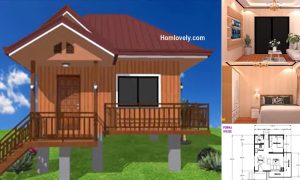 7.5x8 m Small House Design with Floor Plan ~ Homlovely.com