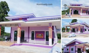 Beautiful Modern Bungalow House in Purple 81 sqm