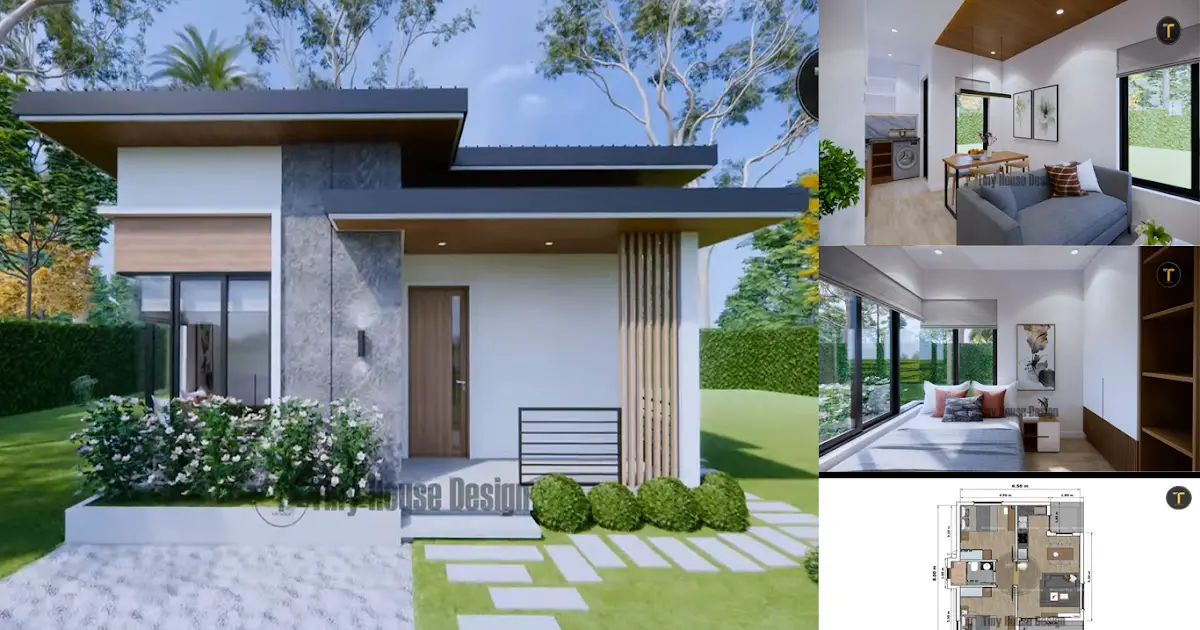 Beautiful Small House Design (6.5 x 8 m) with 2 Bedrooms ~ Homlovely.com