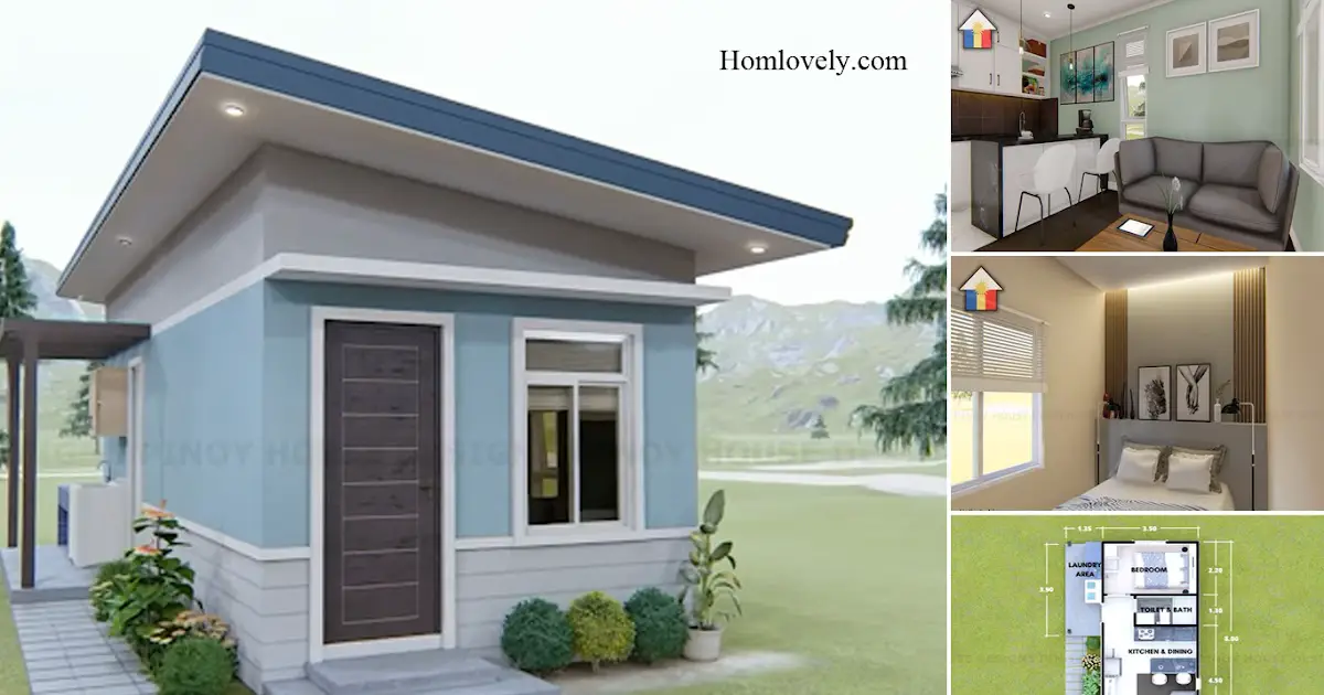 Cute Small House Design Plan 4.85 x 8 M ~ Homlovely.com