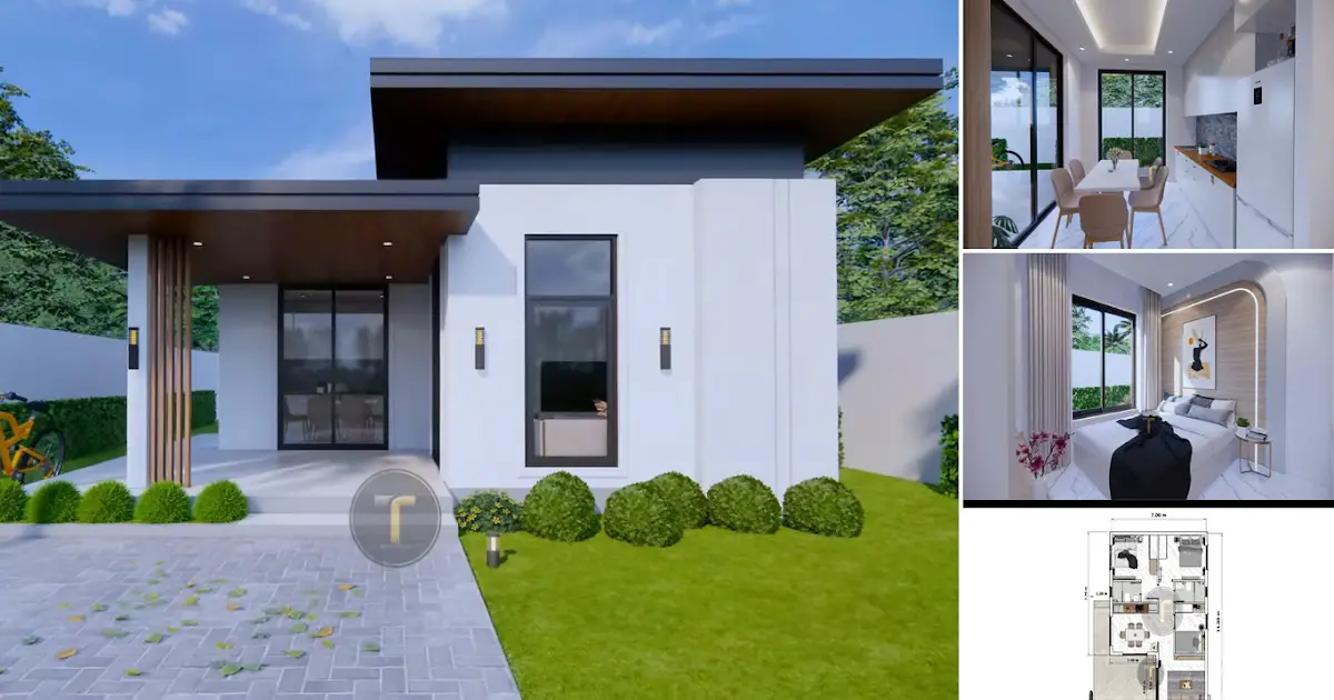 Modern Small House (7 x 11 m) with 3 Bedrooms ~ Homlovely.com
