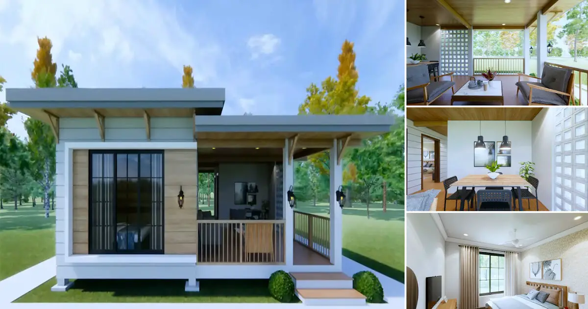 Modern Stilt House Design with Open Space (8 x 9 m) ~ Homlovely.com