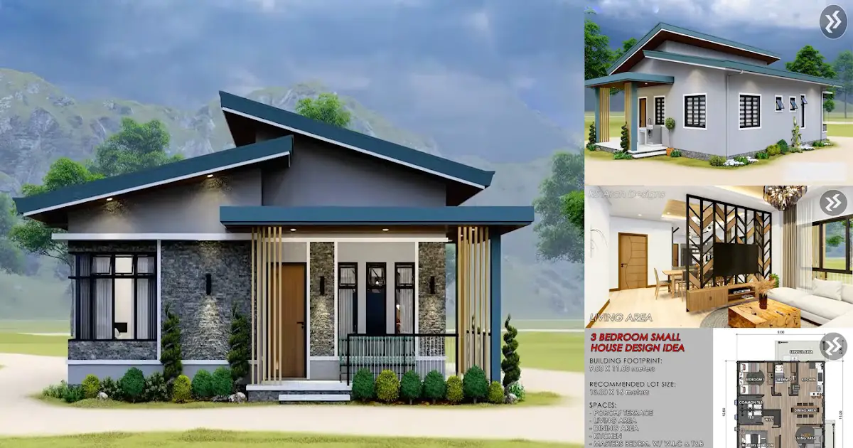 Small House Design with 3 Bedrooms (9 x 11 meters) ~ Homlovely.com