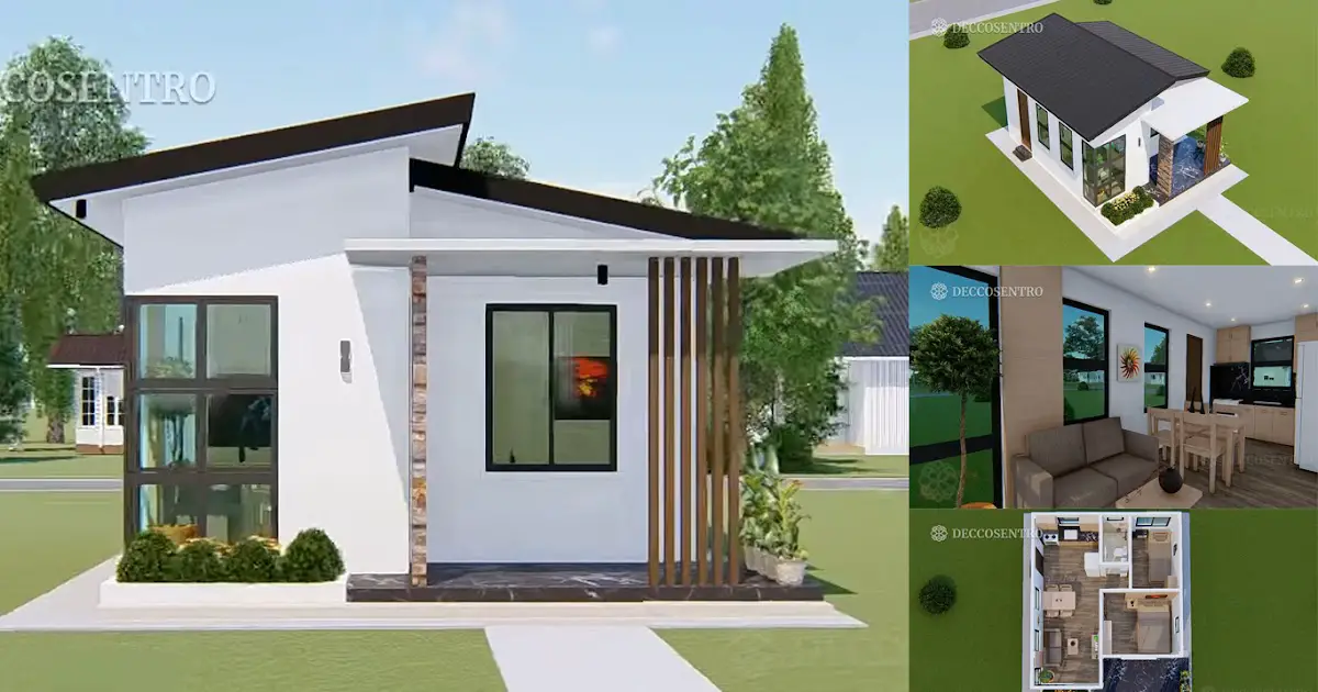 2-Bedroom Small House Design and Floor Plan ~ Homlovely.com