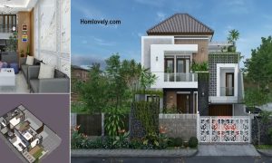9 x 10 meter Split-Level House with 4 BEDROOMS and Floor Plan ~ Homlovely.com