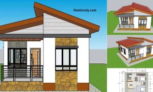Simple 10 x 10 m Small House with 2 Bedrooms ~ Homlovely.com