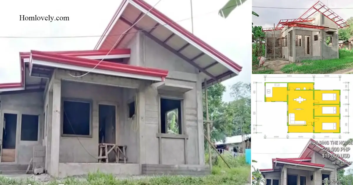 Simple But Cozy Concrete House With Floor Plan + Cost ~ Homlovely.com