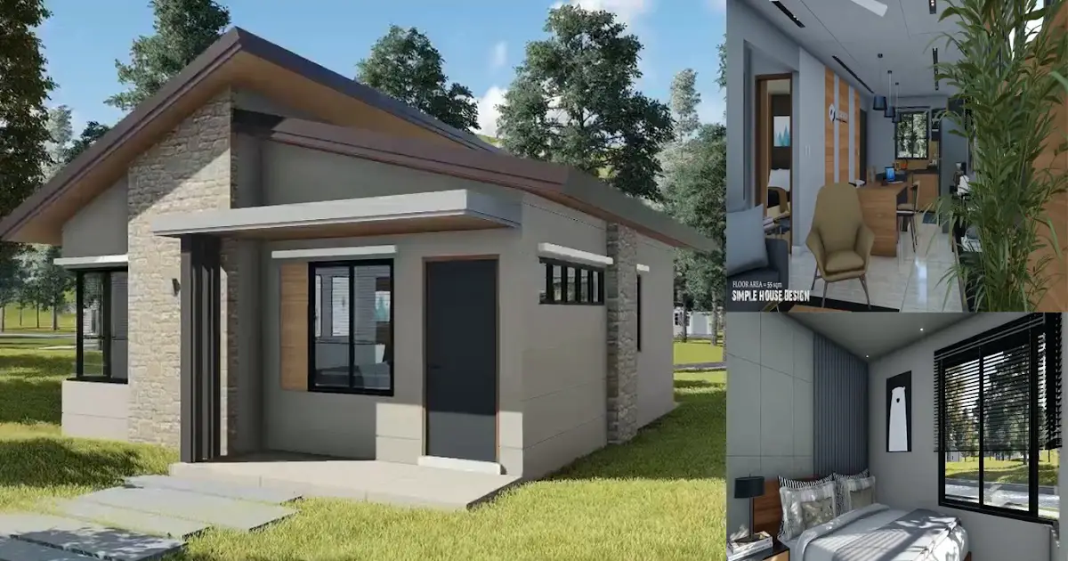 Simple House Design 2024 - 55 sqm with 2 Bedrooms ~ Homlovely.com