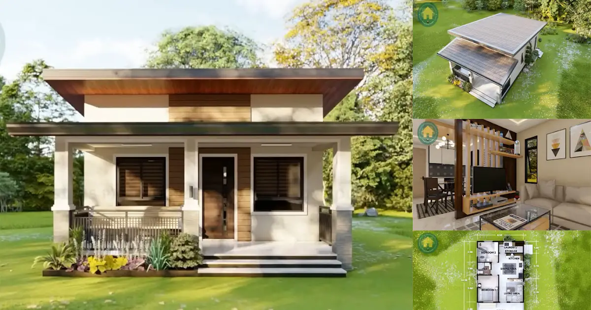 Simple House Design with 2 Bedrooms (10.5 x 6.5 m) ~ Homlovely.com