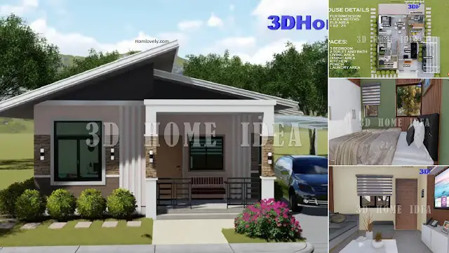 Small Simple House Design + Floor Plan in 8 x 9 M ~ Homlovely.com