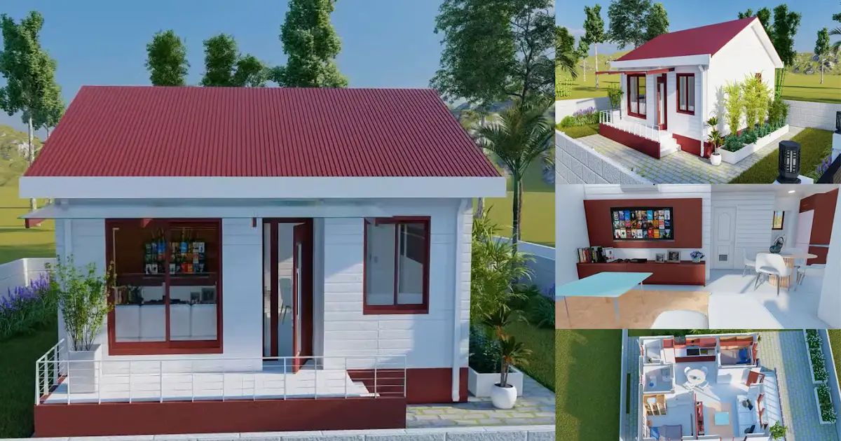 Stunning 45 sqm Minimalist House Design with 2 BR ~ Homlovely.com