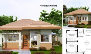 60 SQM Lovely Small House Design with Hip Roof, 2 Bedroom ~ Homlovely.com