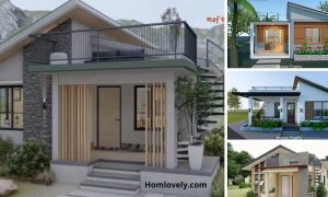 Best Small House Designs with Roof Deck & Sloping Roof ~ Homlovely.com