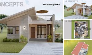 (7.5 x 11 m) Simple 3 Bedroom House Design with Roof Deck ~ Homlovely.com