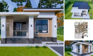 6m x 6.5m Modern Small House Design with Floor Plan (2 Bedrooms) ~ Homlovely.com