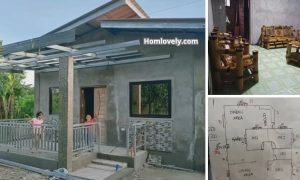 95 Sqm Small House with 3 Bedrooms + Cost and Floorplan ~ Homlovely.com