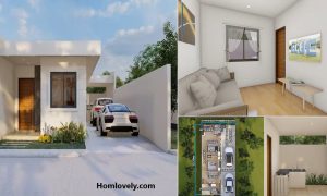 62 sqm Small House Design with 3 Bedrooms ~ Homlovely.com