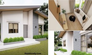 Low-Cost 48 sqm Small House Design & Mini Garden ~ Homlovely.com