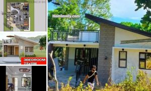 Simple Bungalow House with Roofdeck (7.5x11Meter) 3BR ~ Homlovely.com