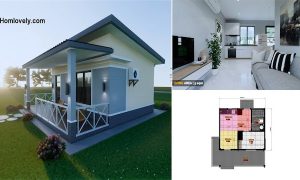 Small Bungalow House Design 6 x 5 m With Floor Plan ~ Homlovely.com