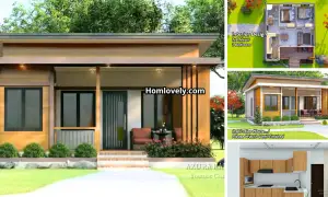 7x8 Compact Modern House Design with Floorplan ~ Homlovely.com