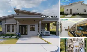 11x11m Lovely Modern House Design with 4 BEDROOM ~ Homlovely.com