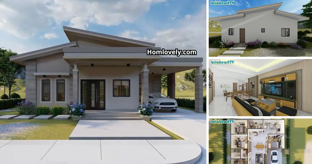 11x11m Lovely Modern House Design with 4 BEDROOM ~ Homlovely.com