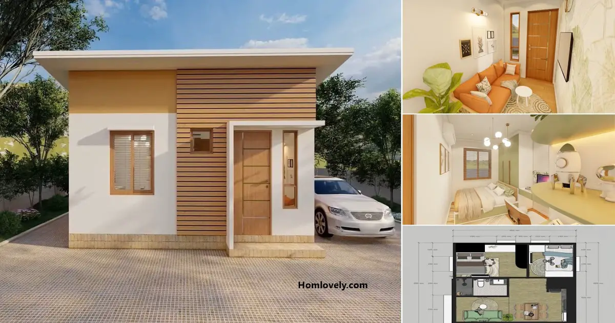 2-Bedroom 6 x 6 m Tiny House Design in the Countryside ~ Homlovely.com
