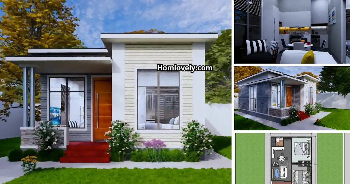 2Bedroom Simple House Design for Small Budget ( 6 X 7 Meters ) ~ Homlovely.com