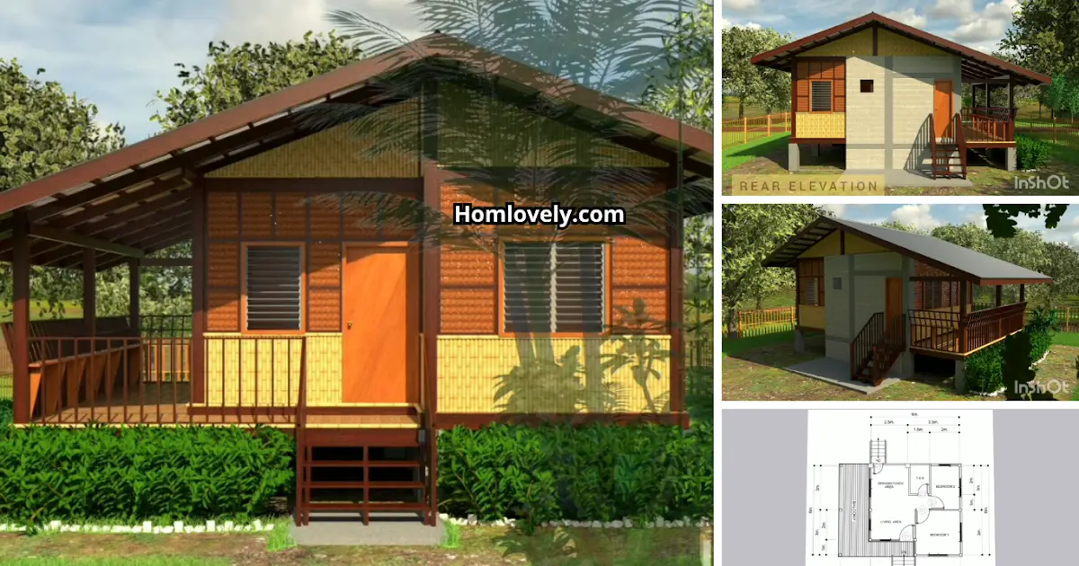 (36sqm) Native Half-Bamboo Half-Amakan Bahay Kubo Low-Cost Design ~ Homlovely.com