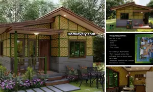 42 SQM Nice Half Concrete Half Amakan House with Floorplan ~ Homlovely.com