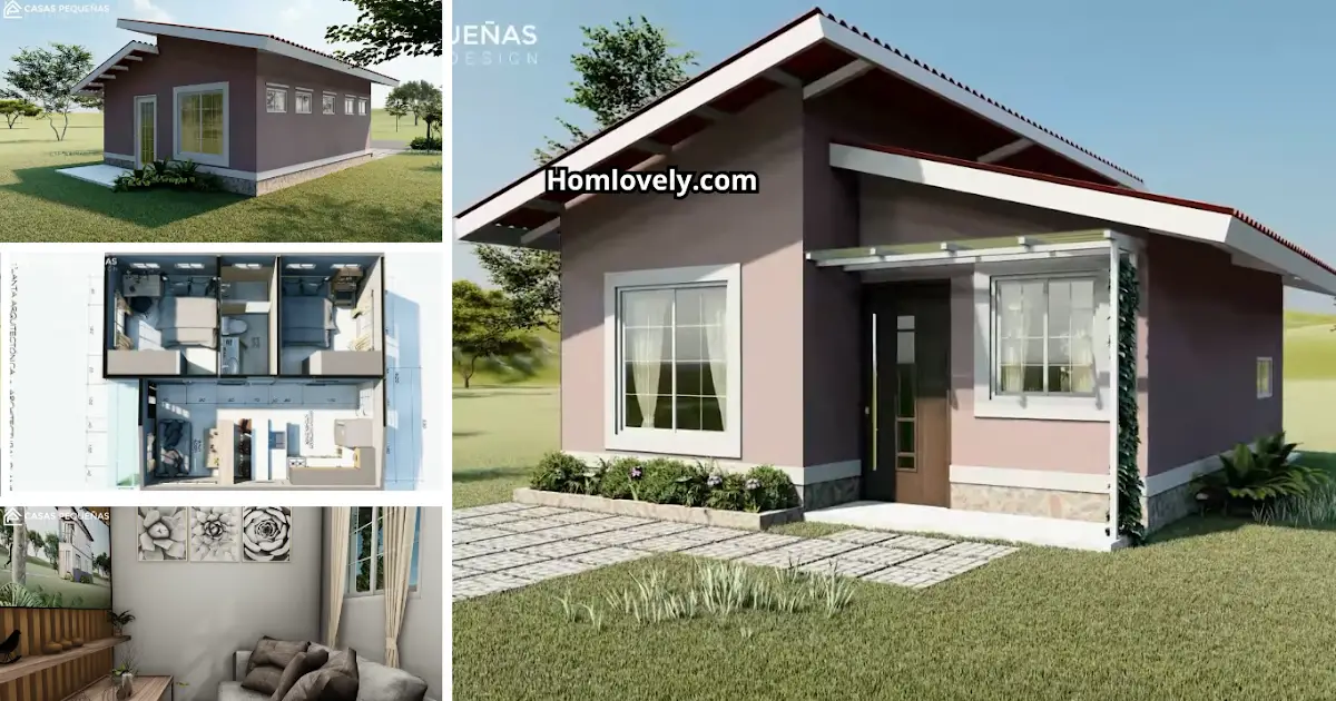 42 Sqm Simple House Design with Floorplan (2BR) ~ Homlovely.com